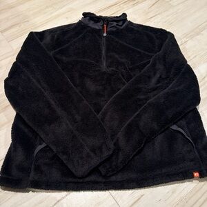 American Outdoorsman Black 🖤 Fleece Quarter-Zip | Large | Velcro Kangaroo Pocket